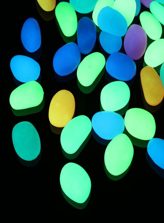 Shiny Stone Glow in The Dark Pebbles,Decorative Glow Stones,Fish Tank Aquarium Gravel,Glow Pebbles for DIY Garden Gifts Decoration(Big Size, 3-4cm, 400g/14.1oz) (Multicolor) - Image 3